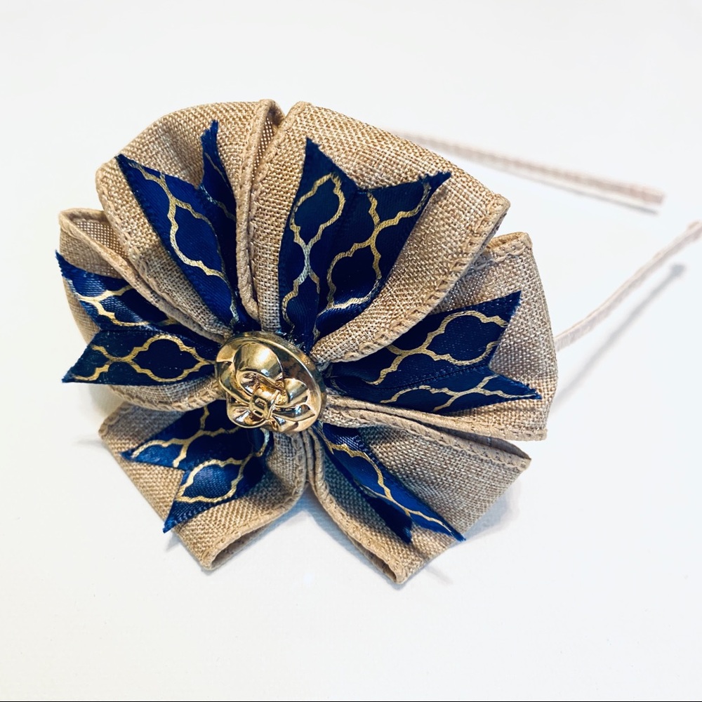 Burlap Fleur de Lis headband